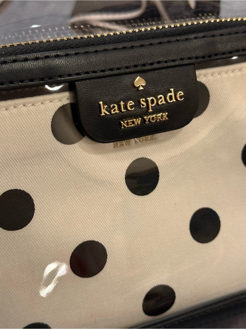 Kate spade 2-piece set with clear backpack and white and black polka dot wallet - Picture 5 of 6